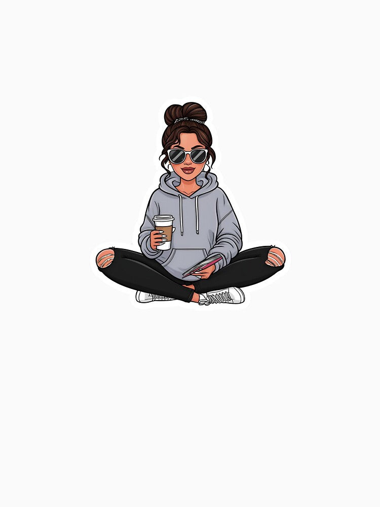 Cozy Gray Hoodie & Journal Mama Sticker by zappystix T-Shirts, Sweatshirt | BlankRebels.com (Image 3)