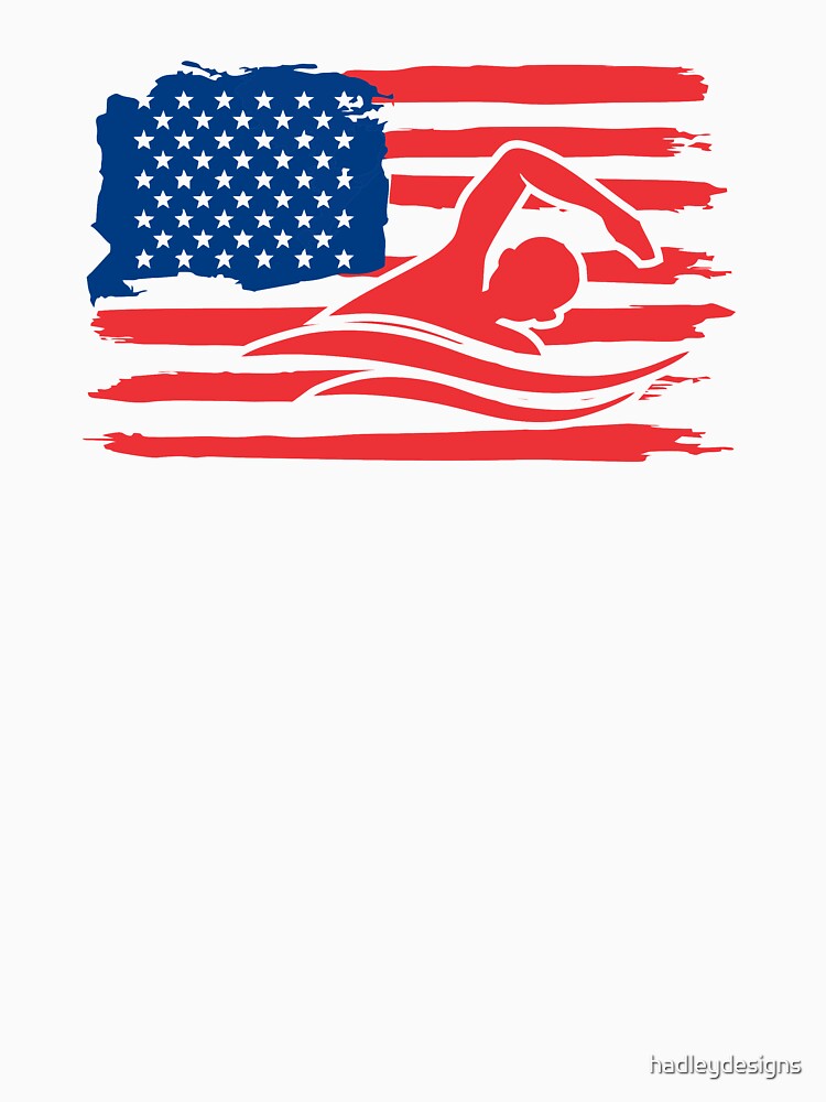 Vintage american flag swim team swimmer funny swimming gift by hadleydesigns T-Shirts, Hoodie, Sweatshirt (Image 3)