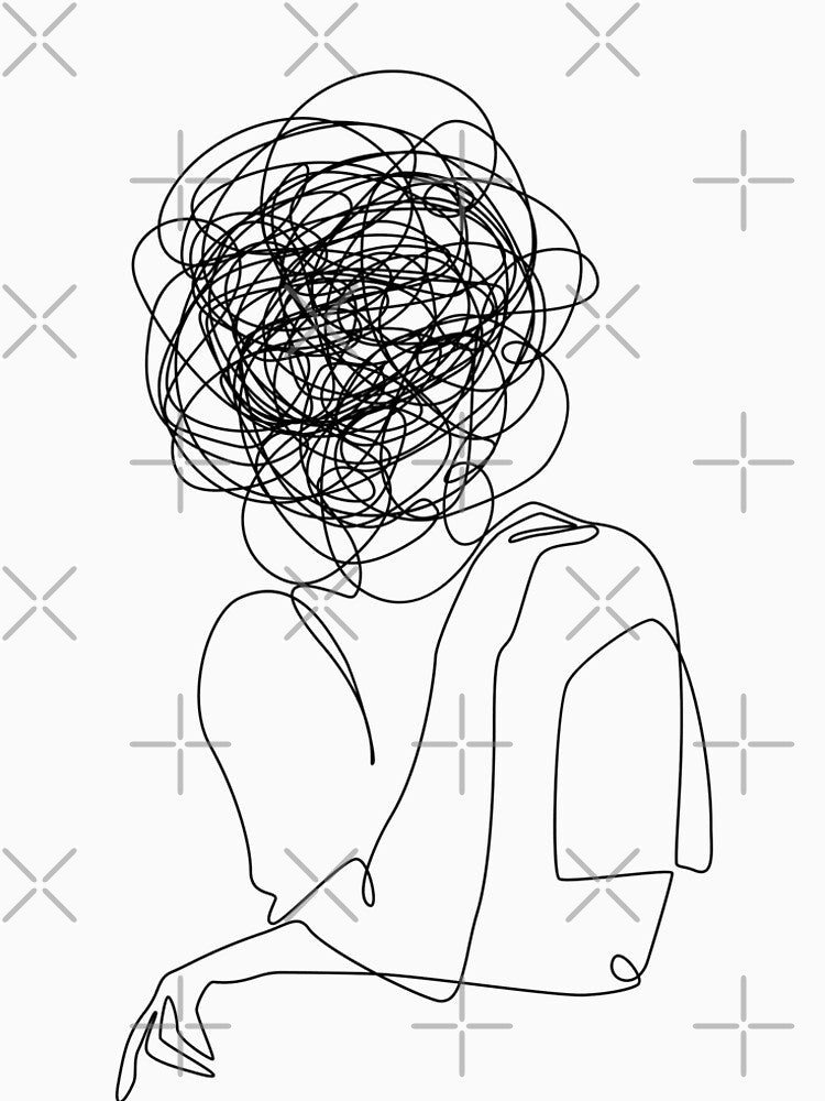 One Line Sketch | Head Overthinking by DeepJo T-Shirts, Hoodie, Sweatshirt | BlankRebels.com (Image 2)