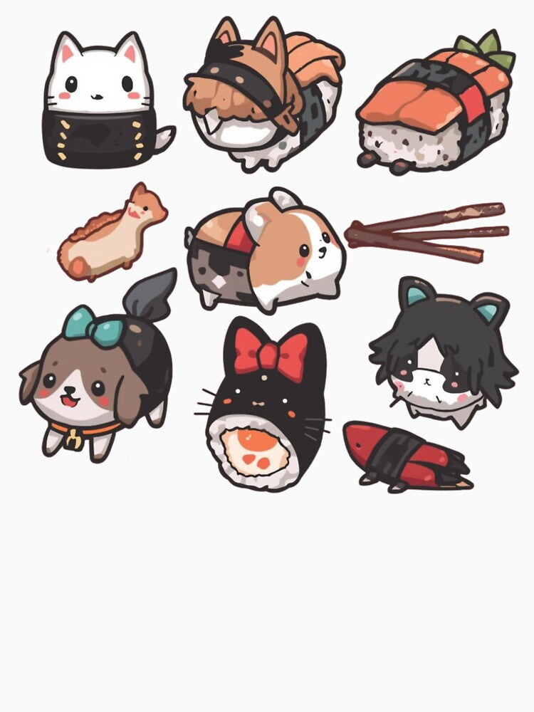 Cute Sushi Animals Cartoon Collection by Don'R T-Shirts, Hoodie, Sweatshirt | BlankRebels.com (Image 2)