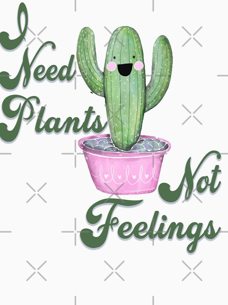 All I need is Plants Not Feelings Cute Kawaii Cactus Christmas Gift for Plant Mum by Yellow Coffee T-Shirts,... (Image 3)