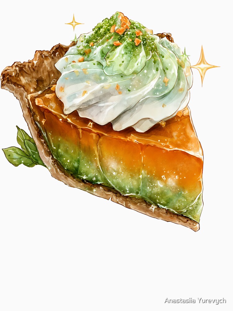 Magical Pumpkin Matcha Pie Fantasy Fall Dessert Art by Anastasiia Yurevych T-Shirts, Hoodie, Sweatshirt (Image 3)