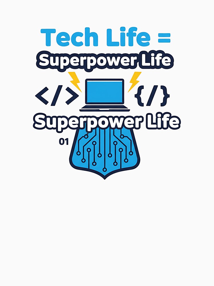 Tech Life = Superpower Life – Funny Programmer T-Shirt by Muzgle Hoodie, Sweatshirt | BlankRebels.com (Image 3)
