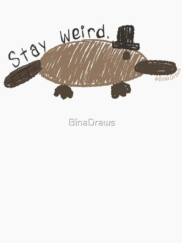Crayon Stay Weird Platypus by BinaDraws T-Shirts, Hoodie, Sweatshirt | BlankRebels.com (Image 3)