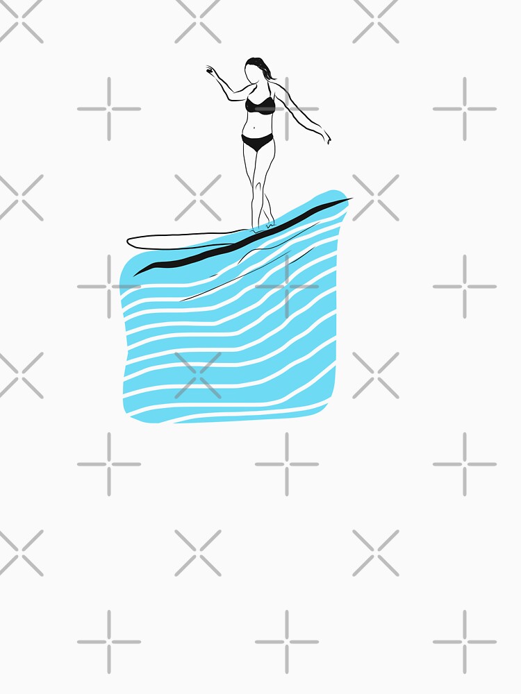 Surfing longboarding minimalist design waves by Tropical Blood T-Shirts, Hoodie, Sweatshirt | BlankRebels.com (Image 3)