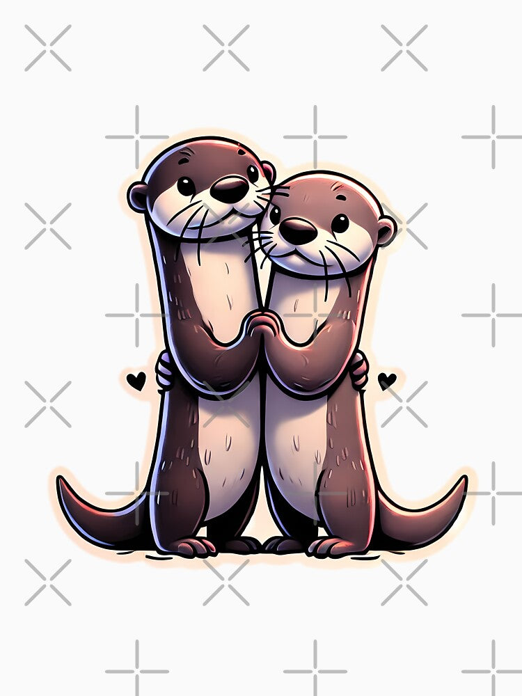 Otters Holding Hands by Giuseppe Cammino T-Shirts, Hoodie, Sweatshirt | BlankRebels.com (Image 3)