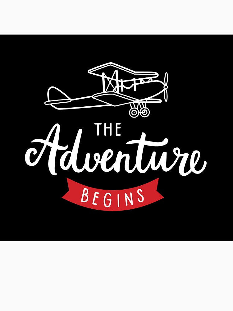 Adventure brush lettering quote & vintage biplane by Darina Gulbina T-Shirts, Hoodie, Sweatshirt | BlankRebels.com (Image 3)