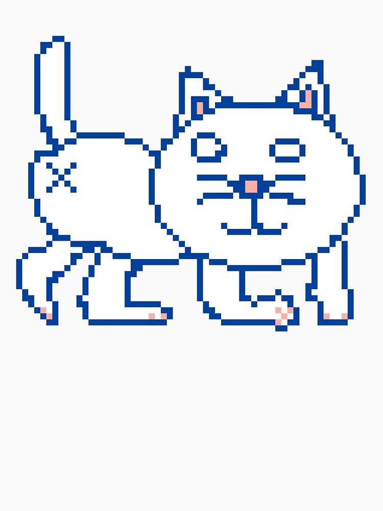White Pixel Cat by Snoot-Stickers
