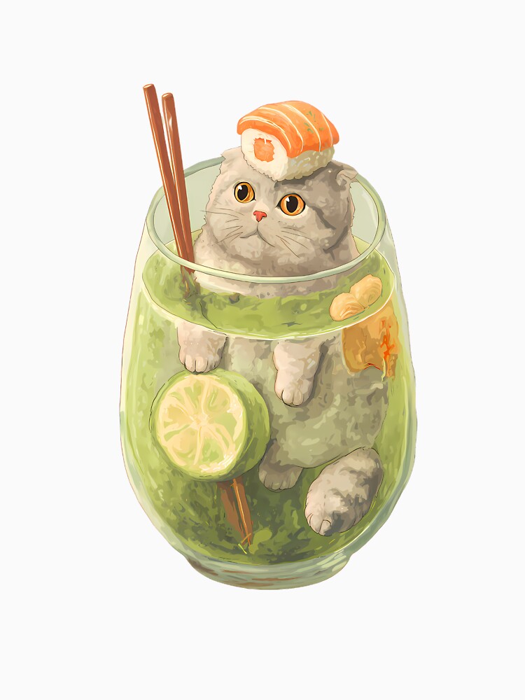Sushi Cat in a Matcha Drink – Kawaii Scottish Fold by Kawaii Drops T-Shirts, Hoodie, Sweatshirt | BlankRebels.com (Image 3)