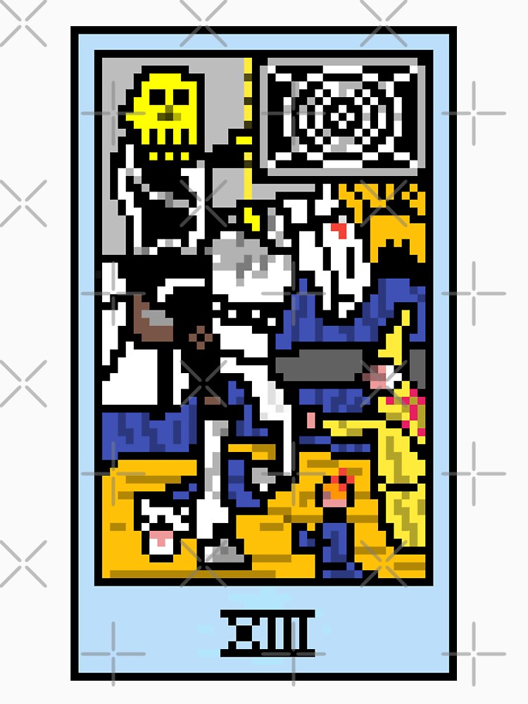 Wait, is this pixel art tarot? Yellow - Major Arcana 'Death' (Design for T-shirt, stickers and other... (Image 3)