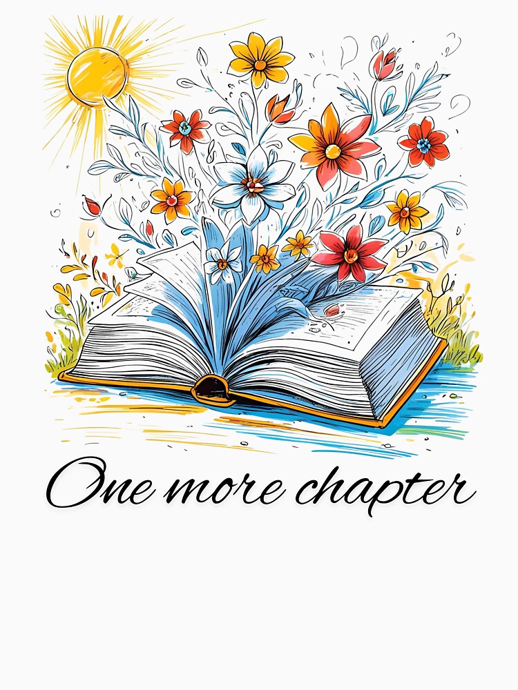 Copy of One more chapter book design colourful flowers by InkGlow T-Shirts, Hoodie, Sweatshirt | BlankRebels.com (Image 3)
