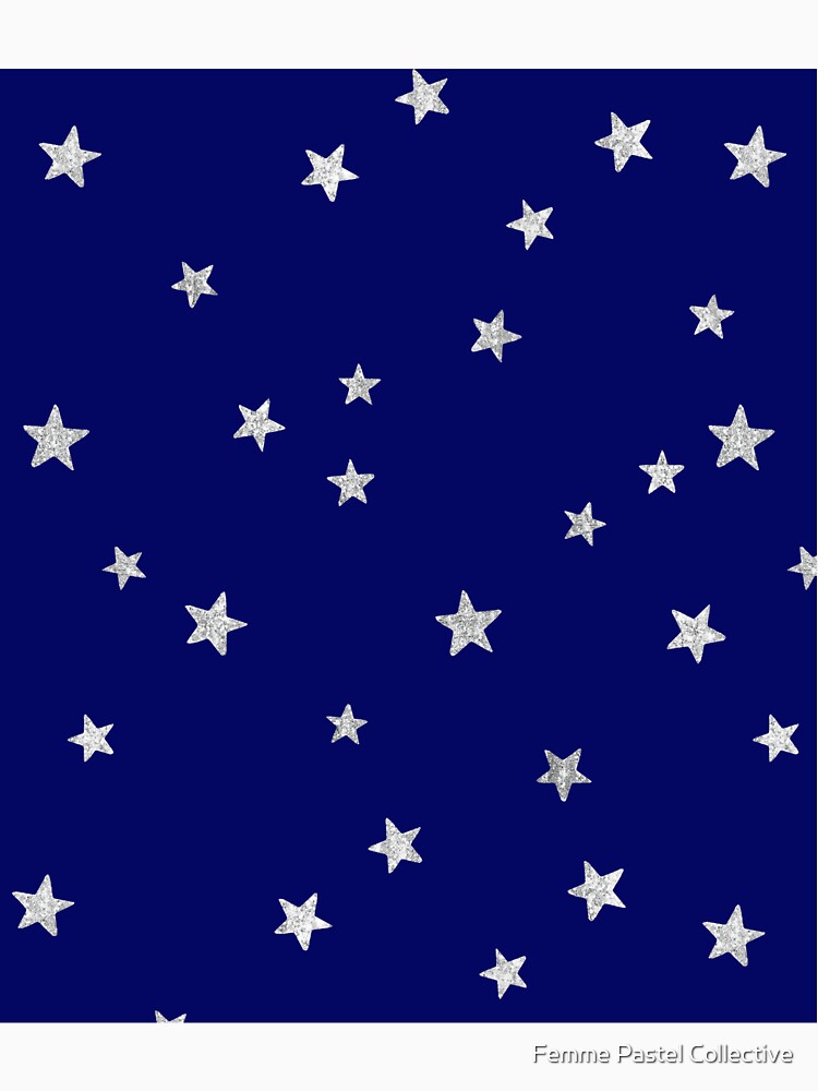 Pretty Y2K Glitter Stars Design in Royal Blue by Femme Pastel Collective T-Shirts, Hoodie, Sweatshirt (Image 3)