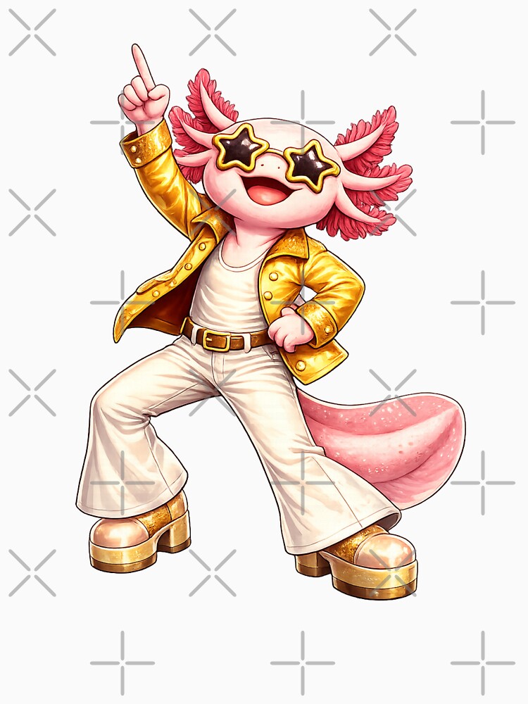 Disco Axolotl Dancing Retro Funk Style by RetroPop23 T-Shirts, Hoodie, Sweatshirt | BlankRebels.com (Image 3)