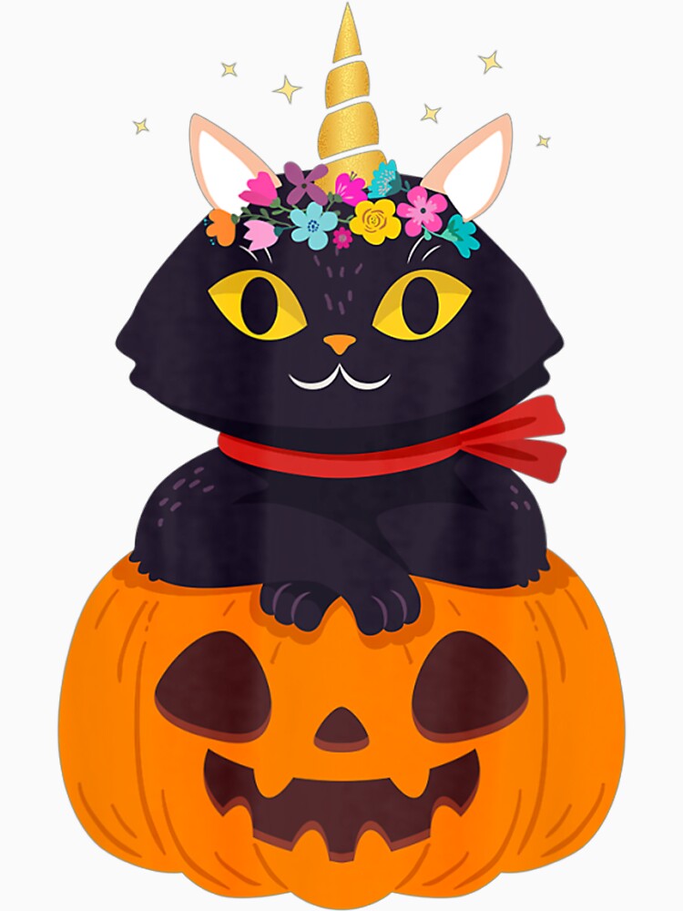 Cute Cat Pumpkin Unicorn Halloween T-Shirts, Hoodie, Sweatshirt