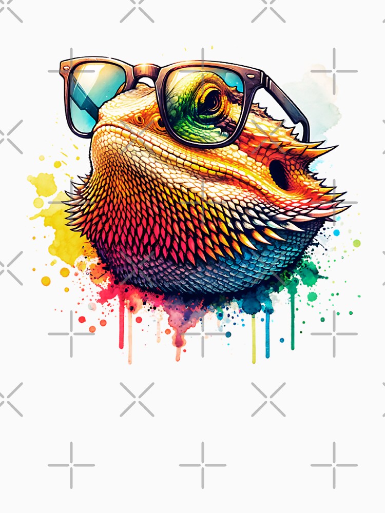Watercolor Bearded Dragon Wearing Sunglasses by TheAnimalZ00 T-Shirts, Hoodie, Sweatshirt | BlankRebels.com (Image 3)