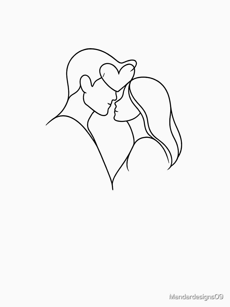 Valentines Day Gift — Minimalist Line Art Couple Tee and hoodie by Mandardesigns09 Sweatshirt | BlankRebels.com (Image 3)