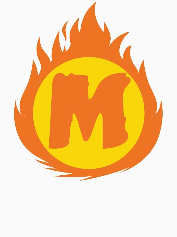 Superhero Letter M. Fire Insignia by mgulin T-Shirts, Hoodie, Sweatshirt | BlankRebels.com (Image 3)