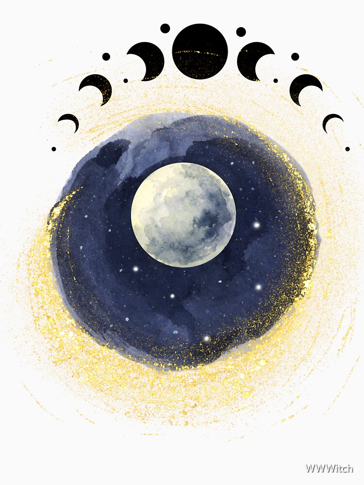Golden Moon Phase by WildWoodlandWitch T-Shirts, Hoodie, Sweatshirt | BlankRebels.com (Image 3)