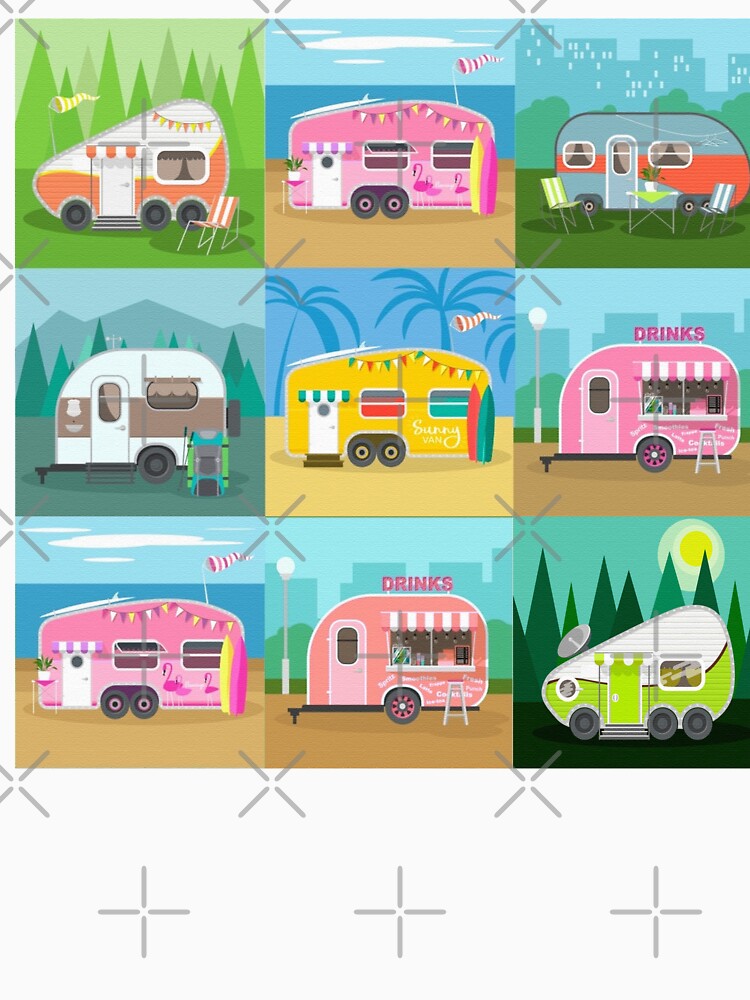 Camping trailer caravan pattern by skylove94 T-Shirts, Hoodie, Sweatshirt | BlankRebels.com (Image 3)