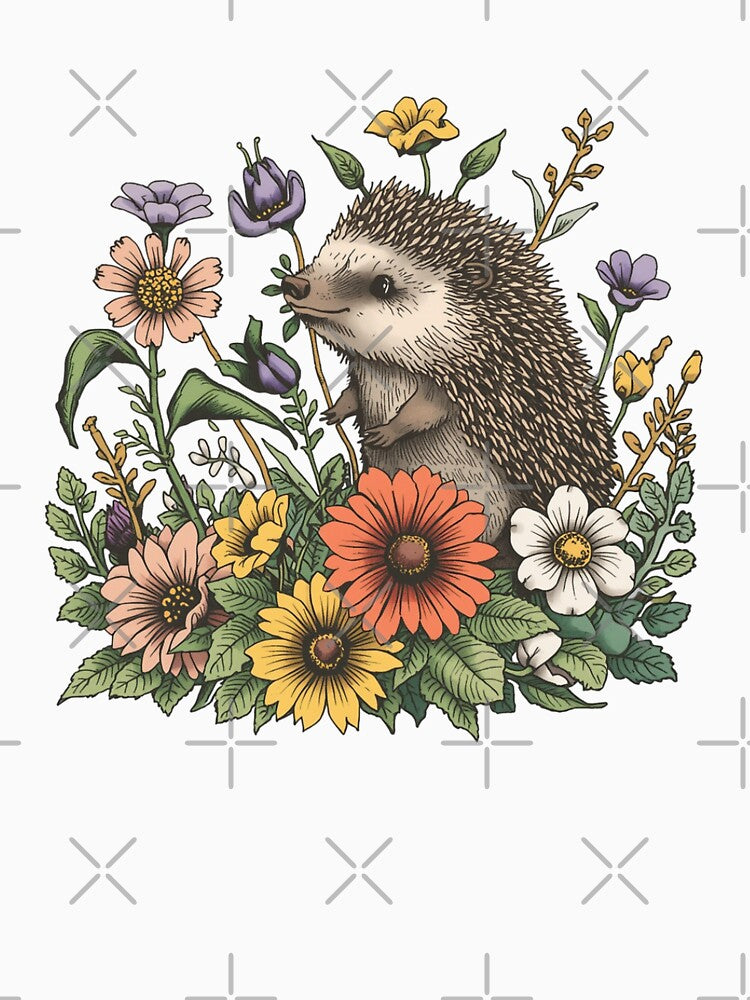 Adorable Hedgehog and flowers by SOUFIANE1991 T-Shirts, Hoodie, Sweatshirt | BlankRebels.com (Image 3)