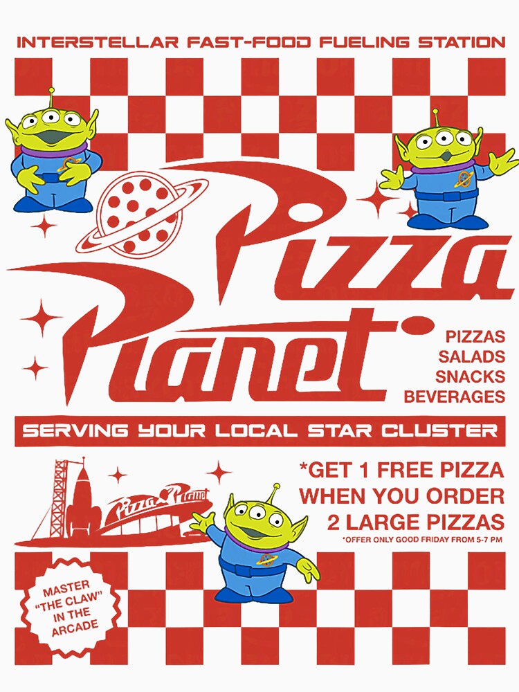 Pizza Planet Aliens Retro Classic Space by Han1986 T-Shirts, Hoodie, Sweatshirt | BlankRebels.com (Image 3)