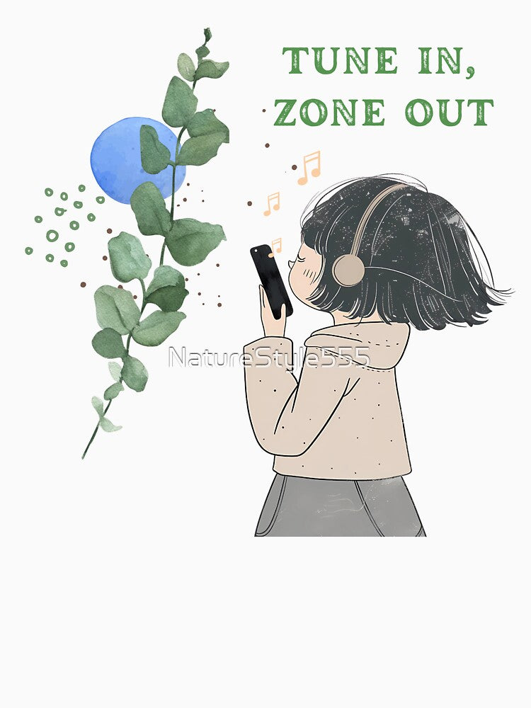 Anime Music Girl Tune Zone Out T-Shirts, Hoodie, Sweatshirt