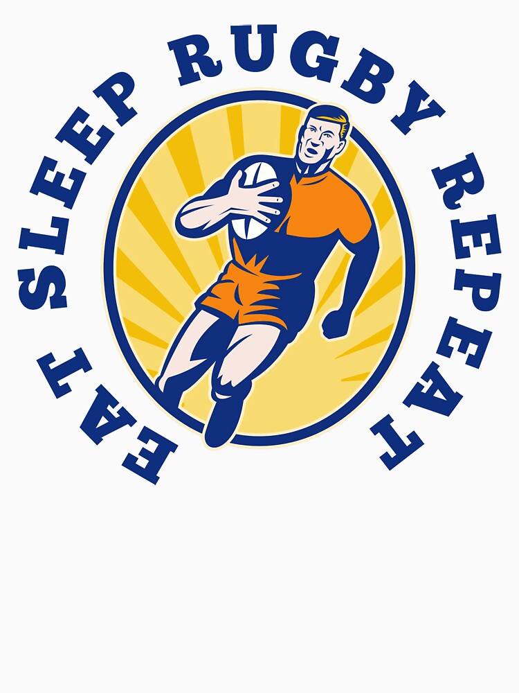 Eat Sleep Rugby Repeat  Sports Player by GabrieSketcham