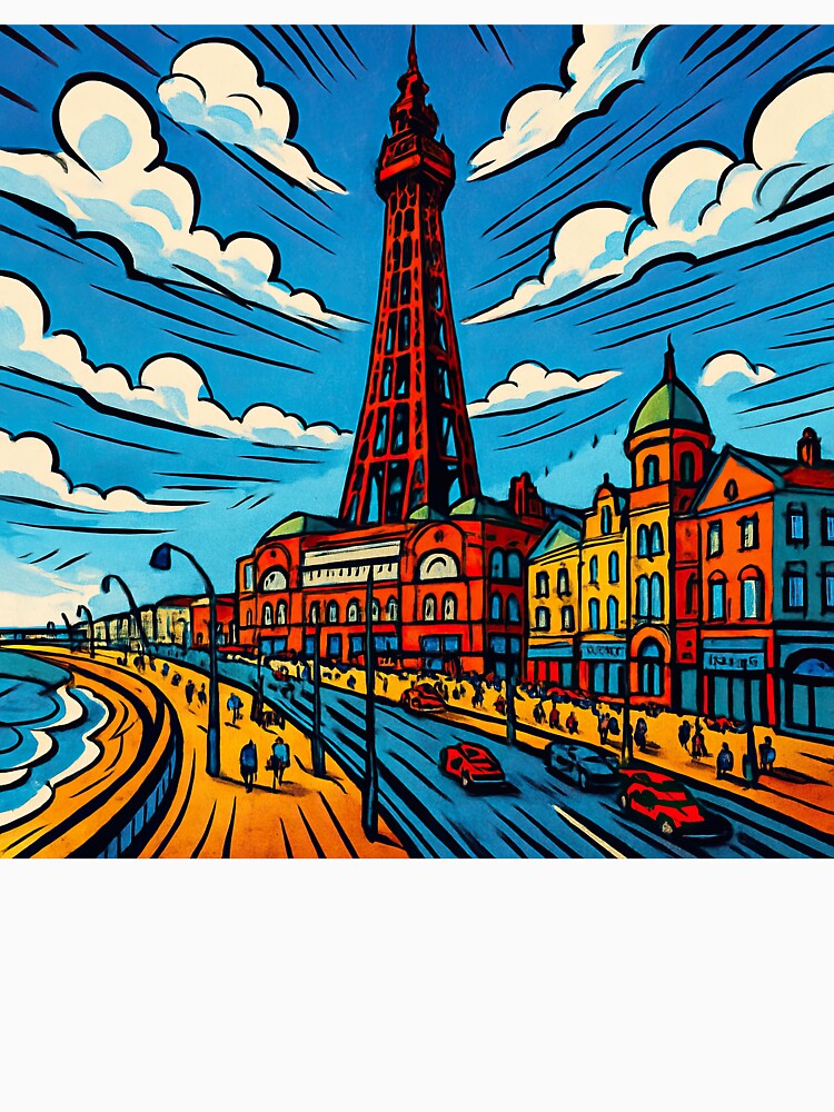 Blackpool, city | Comics style - Cartoon by ComicsFactory T-Shirts, Hoodie, Sweatshirt | BlankRebels.com (Image 3)