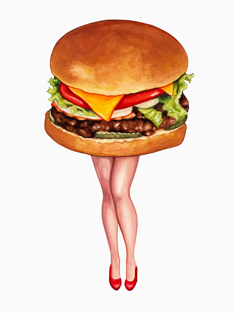 Cheeseburger Pin-Up by Kelly  Gilleran T-Shirts, Hoodie, Sweatshirt | BlankRebels.com (Image 3)
