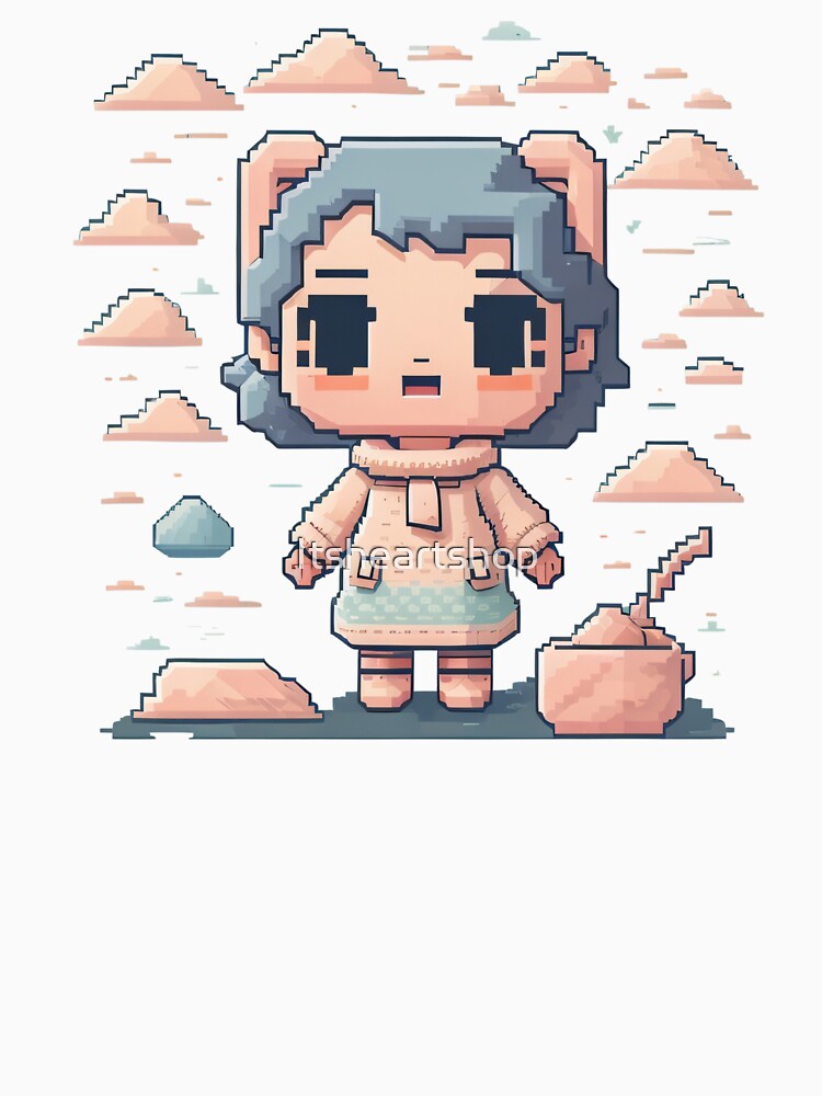 Adorable Chibi Girl Pixel Art by Itsheartshop T-Shirts, Hoodie, Sweatshirt | BlankRebels.com (Image 3)