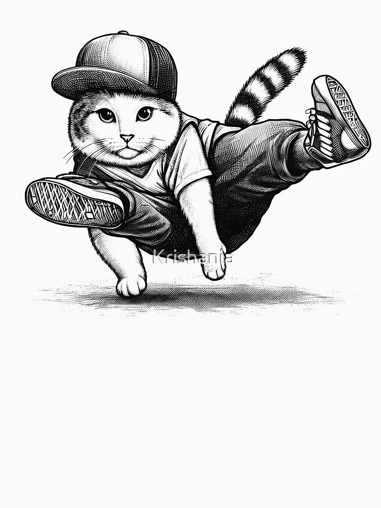 Cat Dancing Acrobatic Hip Hop by Kimberley King Art  King Art