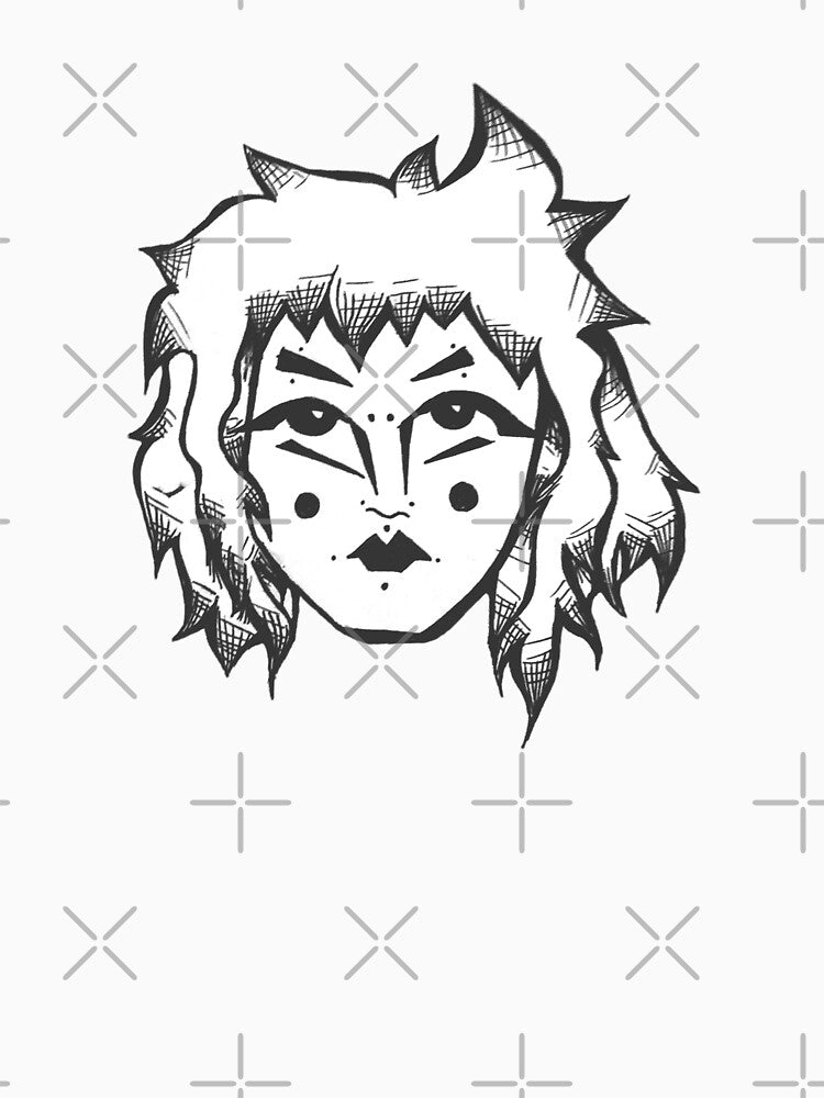Goth Girl Line Art Sticker by Bumble Bean