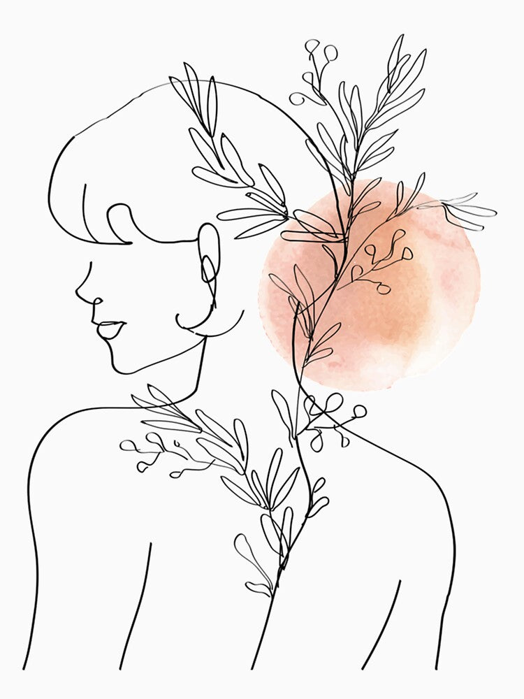 Minimal Line Art Woman with Flowers Art Print by MollyGreen01 T-Shirts, Hoodie, Sweatshirt | BlankRebels.com (Image 3)