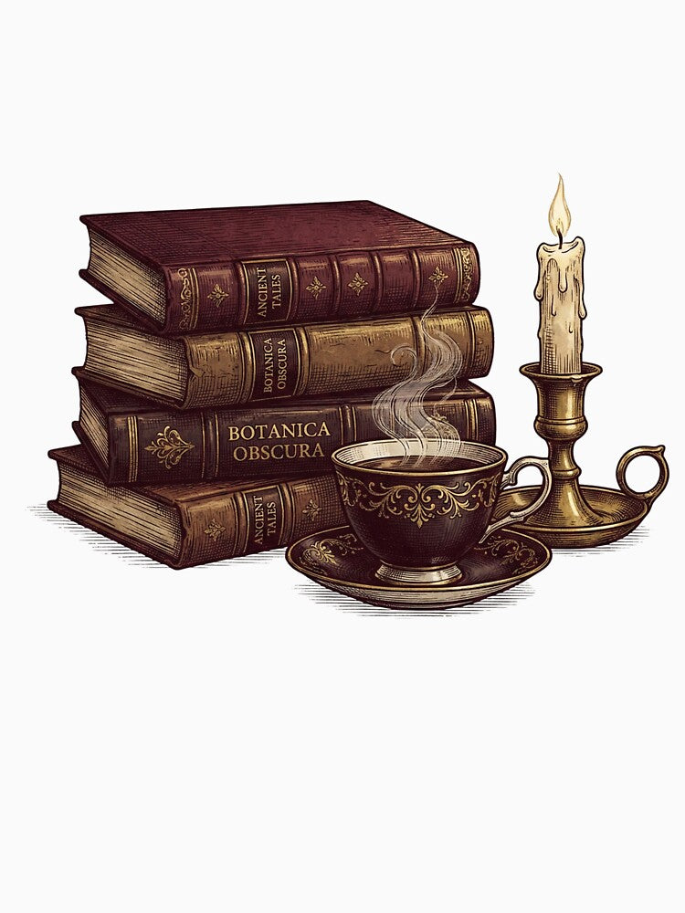 Moody Dark Academia Vintage Books & Coffee Aesthetic by Vector Vision T-Shirts, Hoodie, Sweatshirt (Image 3)