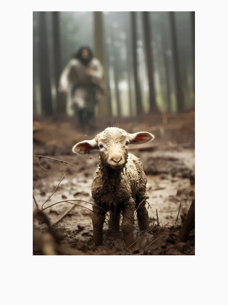 Jesus Christ Running After Lost Lamb by ArtfullyRad