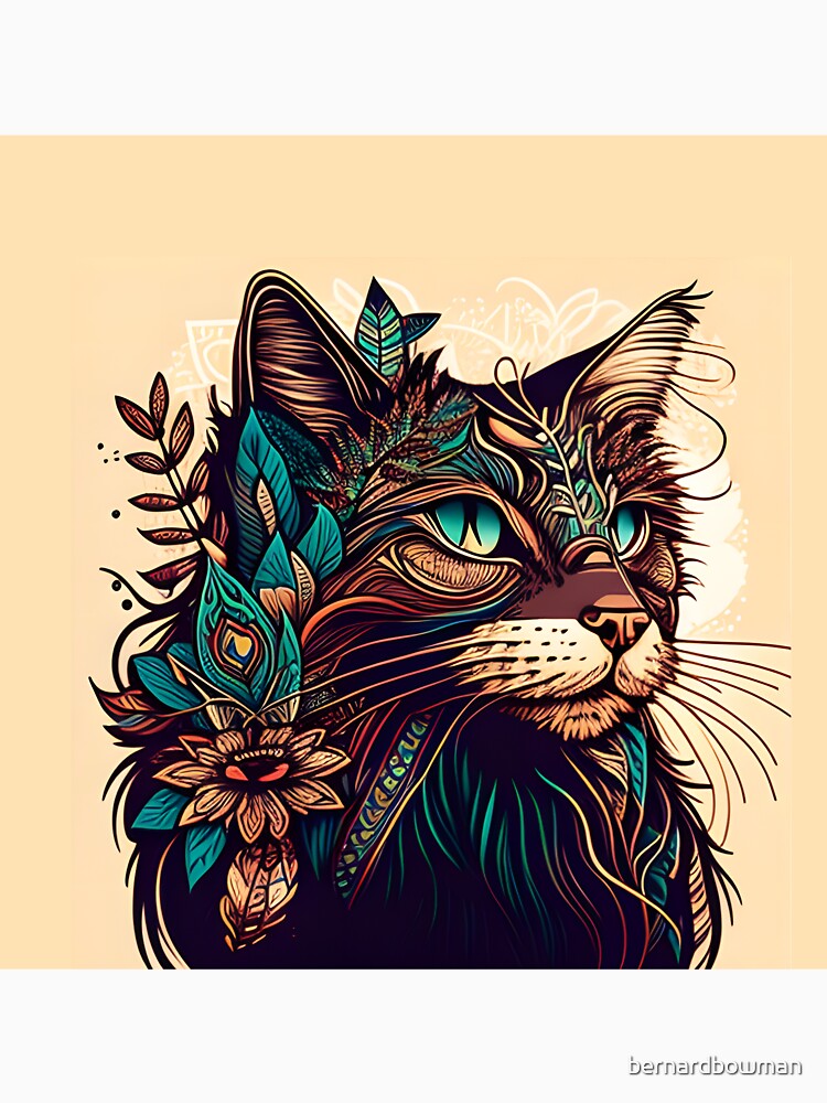 Lady Cat Hippy Cat Boho Beautiful by bernardbowman T-Shirts, Hoodie, Sweatshirt | BlankRebels.com (Image 3)