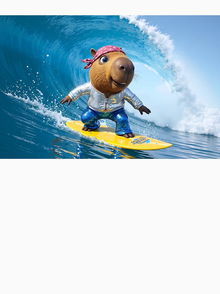 Calvin Capybara Surfing by LOST GAY LONDON T-Shirts, Hoodie, Sweatshirt | BlankRebels.com (Image 3)