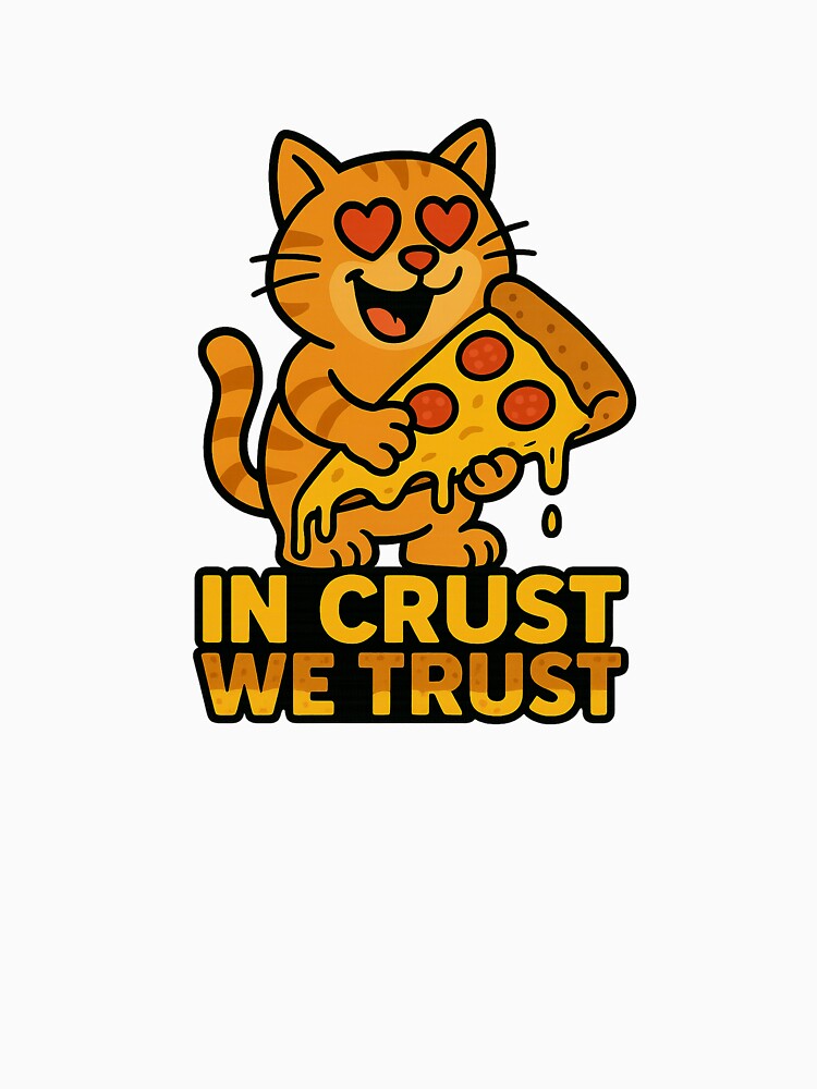 Funny Orange Cat Pizza Lover – In Crust We Trust Cartoon by MeowLaugh T-Shirts, Hoodie, Sweatshirt (Image 3)