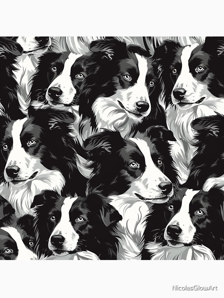 Pattern Border Collie Faces by NicolasGlowArt T-Shirts, Hoodie, Sweatshirt | BlankRebels.com (Image 3)
