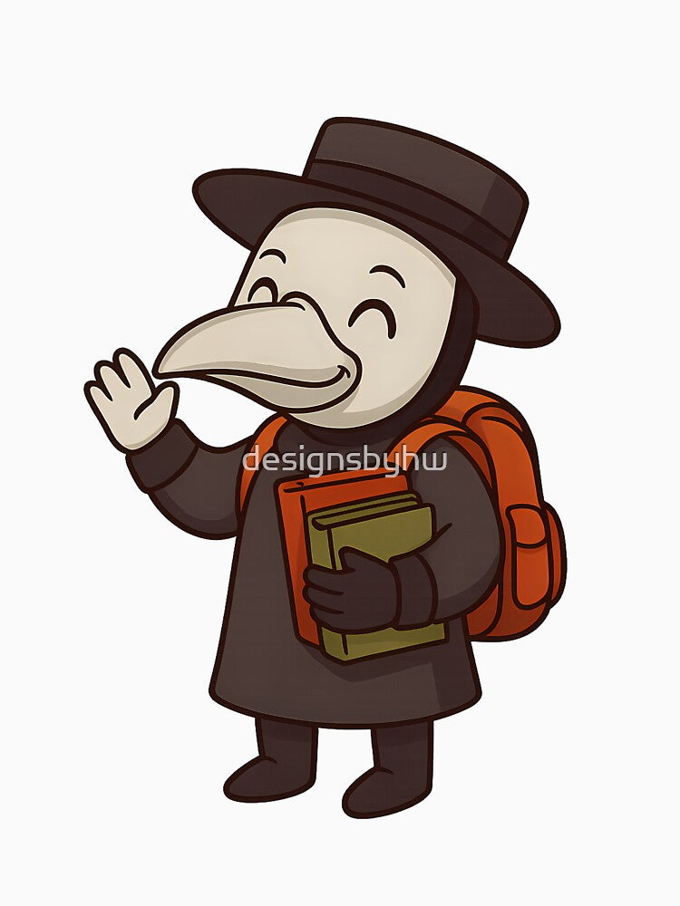 Back-to-School Plague Doctor – Cute Spooky Student Design by designsbyhw T-Shirts, Hoodie, Sweatshirt (Image 3)