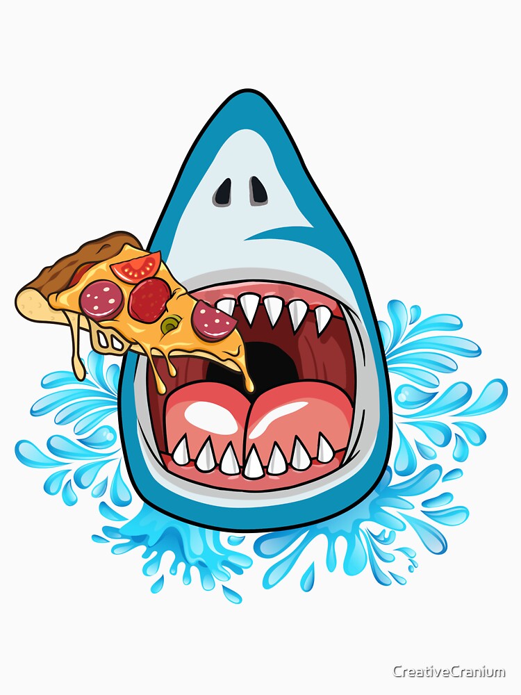 Whimsical Shark Eating Pizza by CreativeCranium T-Shirts, Hoodie, Sweatshirt | BlankRebels.com (Image 3)