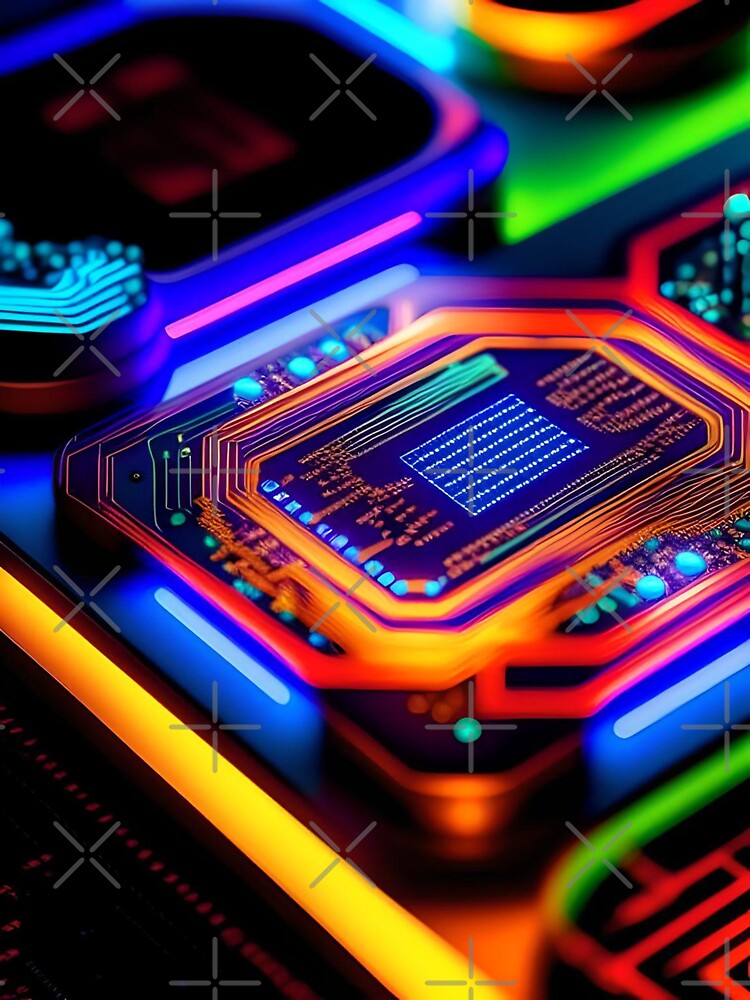 Digital Motherboard Colorful Abstract Art by Esterlane T-Shirts, Hoodie, Sweatshirt | BlankRebels.com (Image 3)