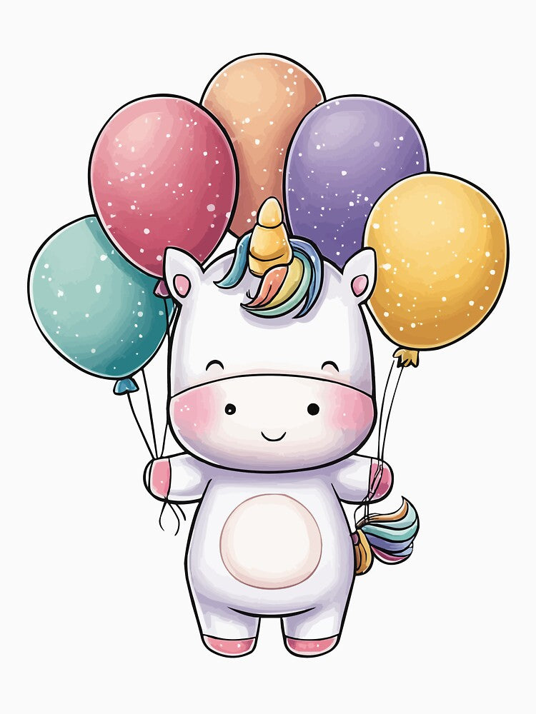 Birthday unicorn with balloons by Lichtisign T-Shirts, Hoodie, Sweatshirt | BlankRebels.com (Image 3)