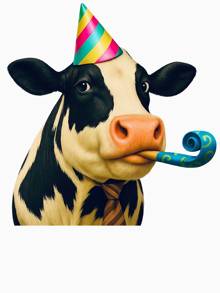 Funny Cow at a Party by Flobee's World