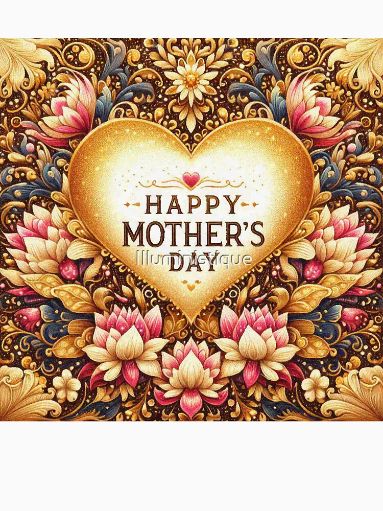 Happy Mothers Day golden heart of a mother by Illuministique T-Shirts, Hoodie, Sweatshirt | BlankRebels.com (Image 3)