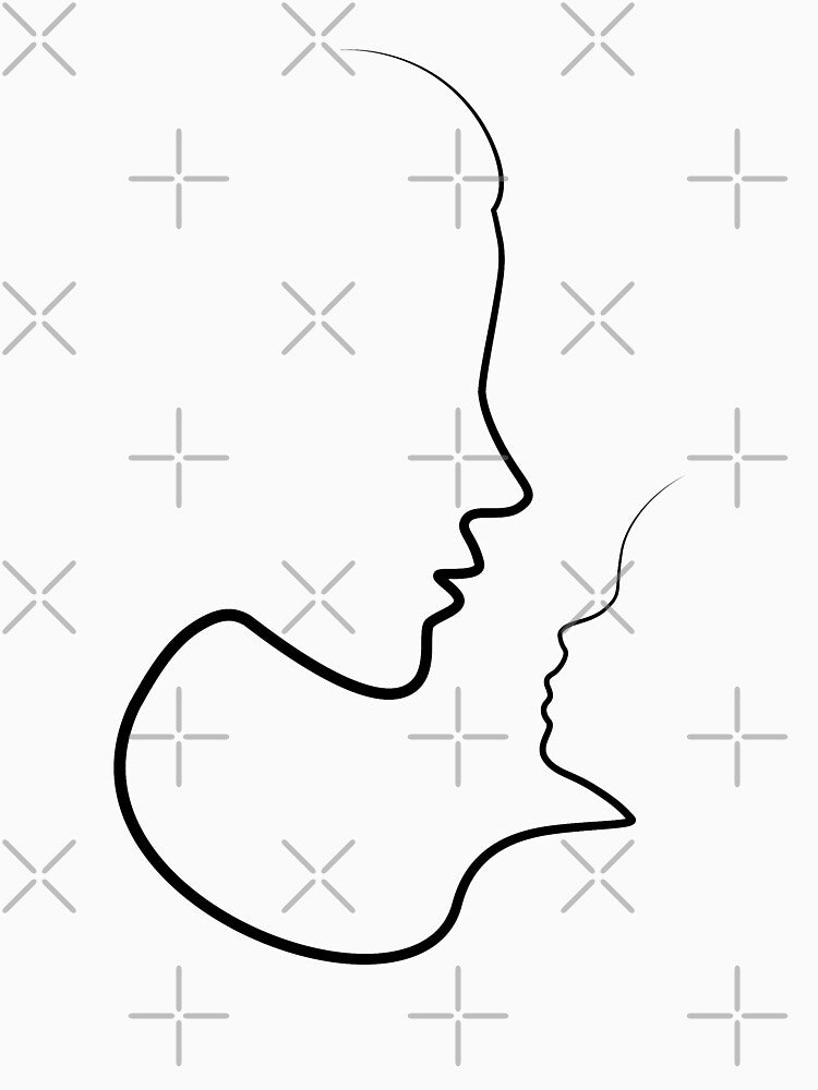 Mother And Baby | One Line Art | Minimal Art | One Line Artist | Minimalist by One-Line-Artist T-Shirts,... (Image 3)
