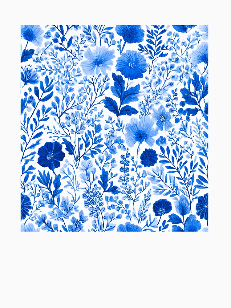 Blue Flowers Seamless Pattern by BonaDesignsArt T-Shirts, Hoodie, Sweatshirt | BlankRebels.com (Image 3)