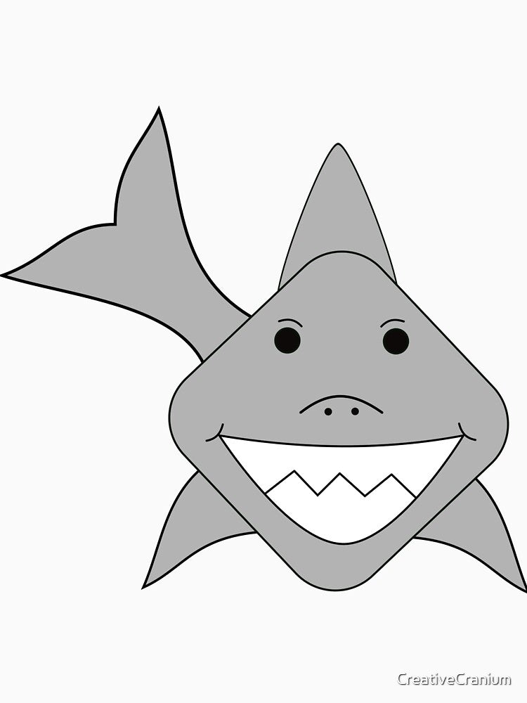 Cute Shark With A Precious Face Drawn in The Kawaii Style by CreativeCranium T-Shirts, Hoodie, Sweatshirt (Image 3)