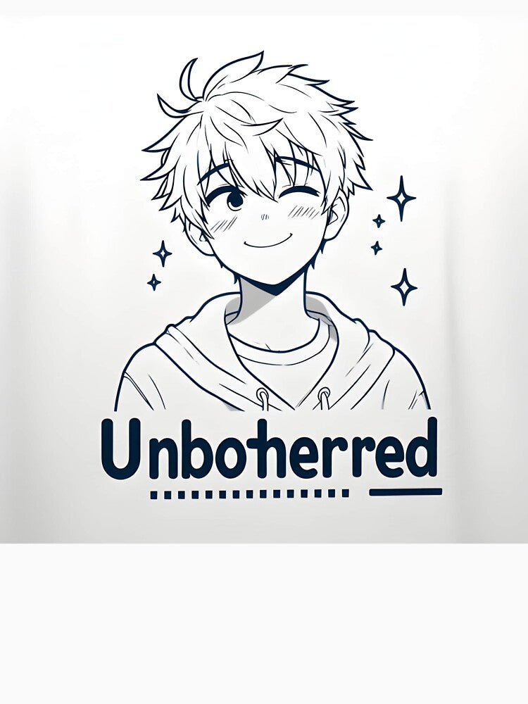 Unbothered Anime Boy Art | Cute Minimalist Calm Mindset Anime Illustration by shopwithcare T-Shirts, Hoodie,... (Image 3)