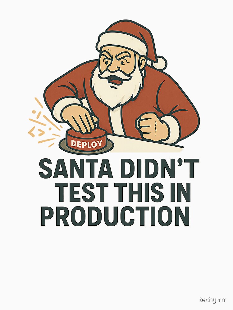 Santa Didn’t Test This in Production – Dev Holiday Meme by techy-rrr T-Shirts, Hoodie, Sweatshirt | BlankRebels.com (Image 3)